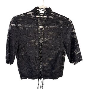 Vixen Vintage Y2K Gothic Black Lace Women Top Size XL Burlesque Corset